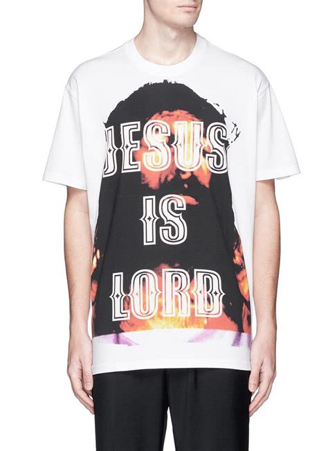 givenchy distressed jesus t shirt|Men's Designer T.